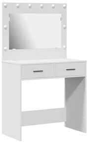 Mesa de Toucador com Luzes LED - Branca, 78.5 x 41 x 135 cm