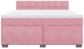 Cama com molas/colchão 180x200 cm veludo rosa