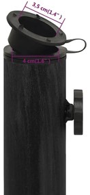 Base para guarda-sol ferro fundido 44x44x31 cm preto