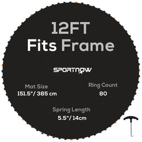 SPORTNOW Tapete de Substituição para Trampolim Redondo Ø323 cm Tapete