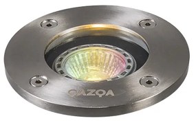 LED Foco de chão inteligente em aço inoxidável Incl. WiFi GU10 IP65 - Basic Round Moderno