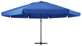 Guarda-sol de jardim com poste de alumínio 600 cm azul-ciano