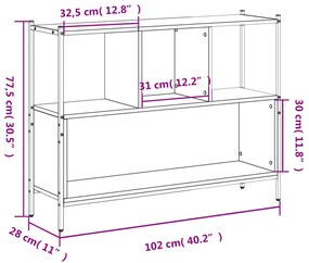 Estante 102x28x77,5 cm derivados de madeira carvalho fumado