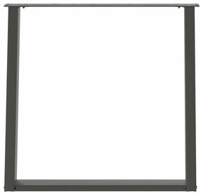 Pés para mesa de jantar em formato de U, 2 peças, antracite, 70x(72-73