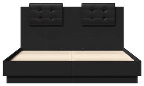 Estrutura cama c/ cabeceira 120x190 cm derivados madeira preto