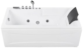 Banheira de hidromassagem versão à direita em acrílico branco 169 x 81 cm ARTEMISA Beliani