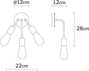 Aplique de Parede Harput – Cobre – Diâmetro 22 cm x Altura 28 cm