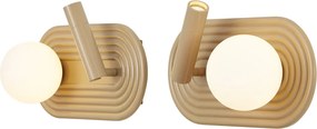 Conjunto de 2 Candeeiros de Parede Retro Taupe Incl. LED Regulável em 3 Níveis e USB-C - Lila