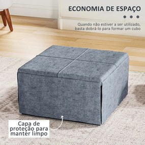 Cama Dobrável "Açores" com Capa de Proteção - Cinza - 180x68 cm - Meta