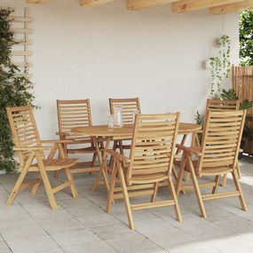 Conjunto de Jantar para Jardim vidaXL de 7 Peças Dobrável em Madeira M