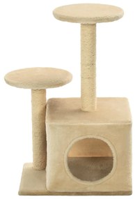 Árvore para gatos c/ postes arranhadores sisal 60 cm bege