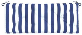 Almofadões p/ banco jardim 2 pcs 120x50x7 cm tecido azul/branco