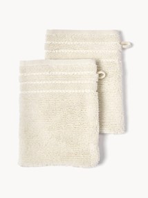 Luvas de banho com bordado às riscas Luxe, conjunto de 2