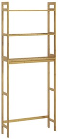 kleankin Estante sobre Sanita de Bambu com 3 Prateleiras Pés com Almofadas Antiderrapantes e Anti-Tombo 68x20x135 cm Madeira