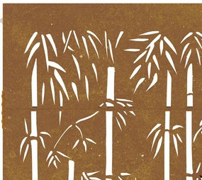 Portão de jardim 105x205 cm aço corten design bambu