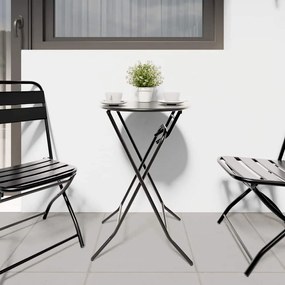 Mesa de Jardim Dobrável Antracite Ø50x72 cm Aço