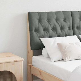 vidaXL Cabeceira estofada Cinza Escuro 120 cm
