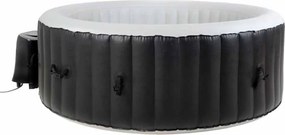 Spa insuflável portátil para 4 Pessoas com bolhas, banheira de hidromassagem, jacuzzi, preto e branco