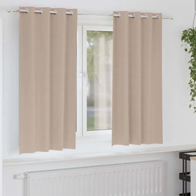 vidaXL Cortinas Blackout com Argolas 2 pcs Cinzento-acastanhado