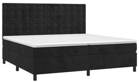Cama com molas/colchão 200x200 cm veludo preto