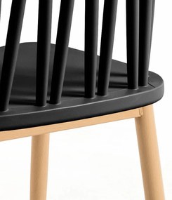 Conjunto de 2 Cadeiras Luna - Preto - Design Nórdico