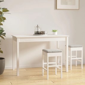Mesa de jantar 110x55x75 cm madeira de pinho maciça branco