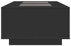 Mesa de centro luzes LED Infinity 116x69x40 cm preto