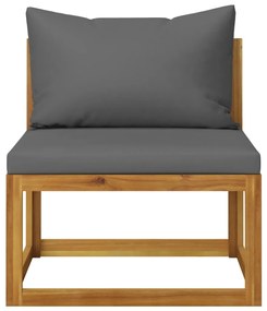 5 pcs conj. lounge jardim c/ almofadões madeira acácia maciça