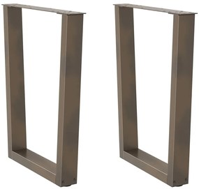 Pés para mesa de jantar em formato de V, 2 peças, aço natural, 70x(72-