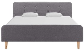 Estrutura de cama em tecido 120x200 cm cinzento-claro