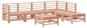 7 pcs conj. lounge jardim com almofadões madeira douglas maciça