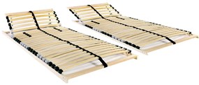 vidaXL Estrados de ripas 2 pcs com 28 ripas 7 zonas 80x200 cm