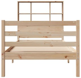 Cama com estante sem colchão 90x200 cm pinho maciço