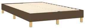 Cama box spring c/ colchão/LED 120x200cm tecido castanho-escuro