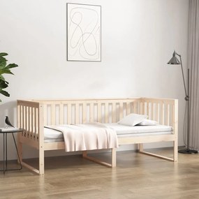 vidaXL Cama de dia sem colchão 100x200 cm pinho de madeira maciça