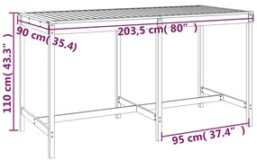 9 pcs conjunto de bar para jardim madeira de douglas maciça