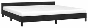 Estrutura de cama sem colchão 200x200 cm veludo preto