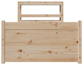 Estrutura de cama com cabeceira 75x190 cm pinho maciço