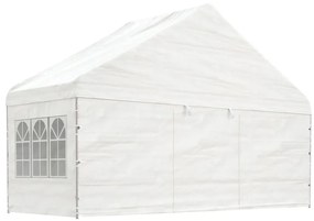 Gazebo com telhado 17,84x5,88x3,75 m polietileno branco