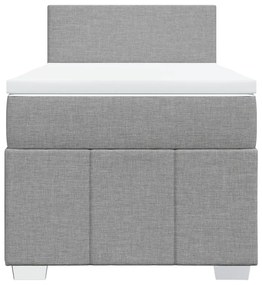 Cama com molas/colchão 90x200 cm tecido cinza-claro