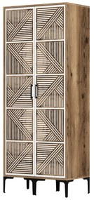 Roupeiro Kumsal PP – Nogueira e Branco – 80x47,5x201,4 cm
