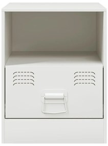 Mesa de cabeceira 34,5x39x44 cm aço branco