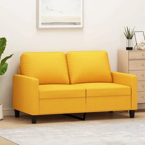 vidaXL Sofá de 2 lugares 120 cm tecido amarelo-claro