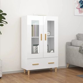 812552 vidaXL Armário alto 70x31x115 cm madeira processada branco brilhante