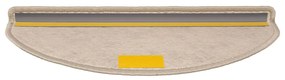 Tapetes escada adesivos aspeto sisal 15pcs 65x21x4 bege-escuro