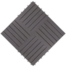 Ladrilhos de terraço 20 pcs 30x30 cm acácia maciça cinzento