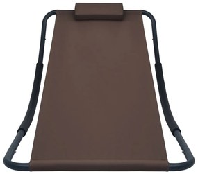 Espreguiçadeira de jardim 200x90 cm aço castanho