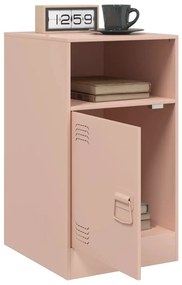 Mesas de cabeceira 2 pcs 34,5x39x62 cm aço rosa