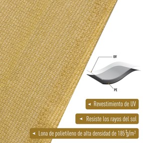 Toldo/Vela de Sombra Retangular 4x6 m com Proteção UV - Toldo de HDPE