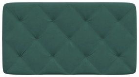 Almofadão de cabeceira 90 cm veludo verde-escuro